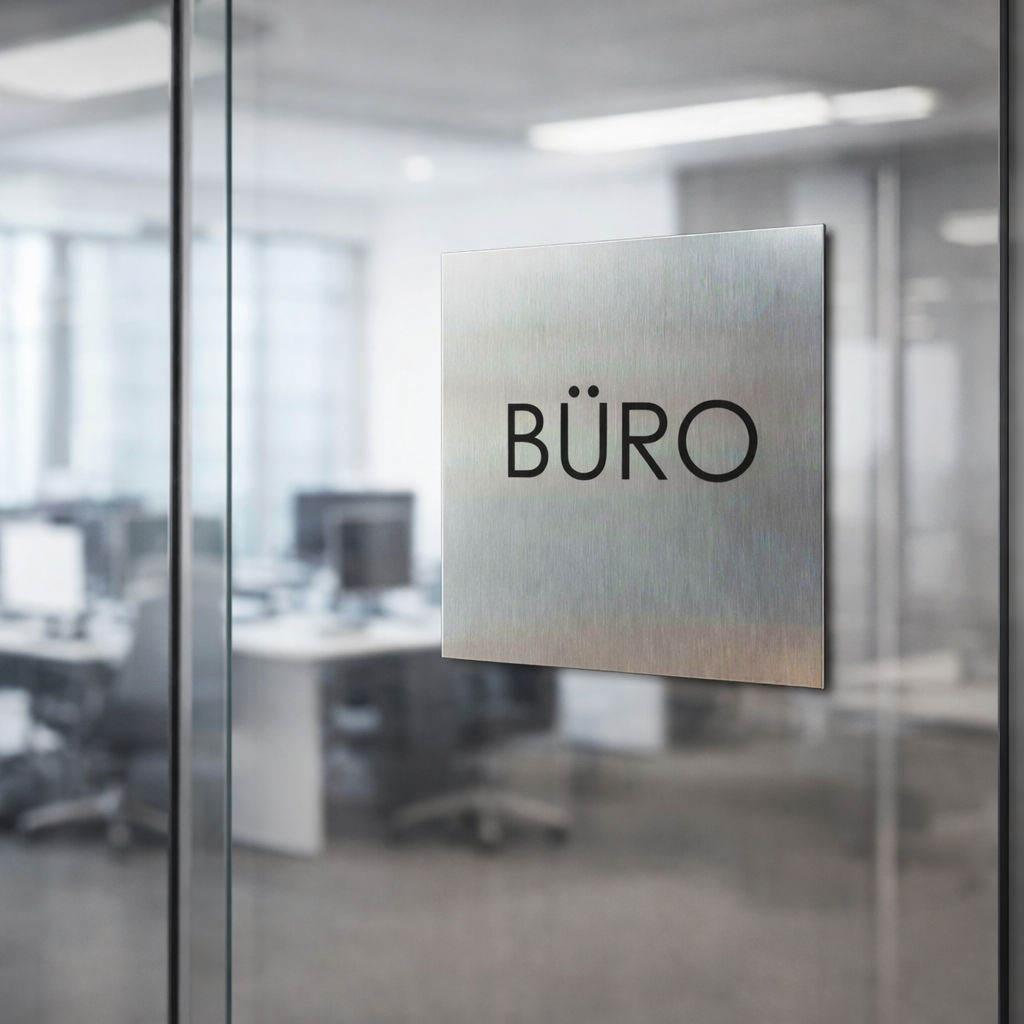 VINOX Edelstahl Büroschild