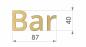 Preview: Messingschriftzug Bar Bemaßung
