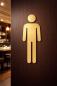 Preview: WC Piktogramm Herren modern Messing 150 mm hoch