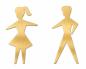 Preview: WC Piktogramm Set Dame & Herr Messing 150 mm, geschliffen, lackiert