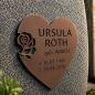 Preview: Bronzeschild Herz mit Rose