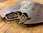 Preview: Gedenktafel Bronze Herz mit Rose