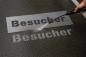 Preview: Reverse Graffiti Schablone aus Edelstahl mit Wunschtext