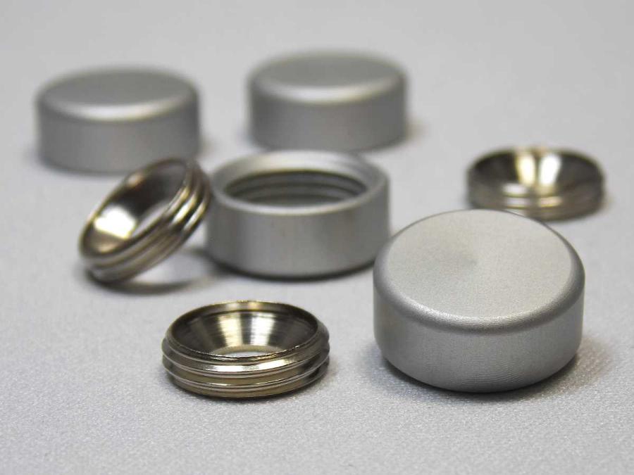 Preview: Zierköpfe Ø 15 mmAluminium Silber eloxiert