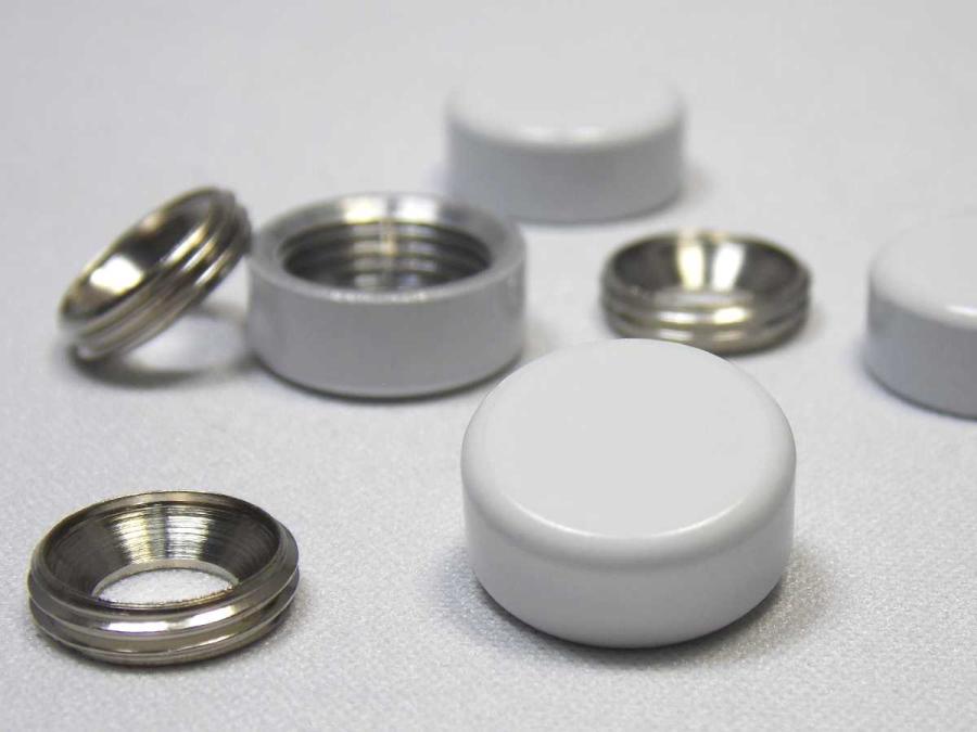Preview: Zierköpfe Aluminium Ø 15 mm, weiß lackiert