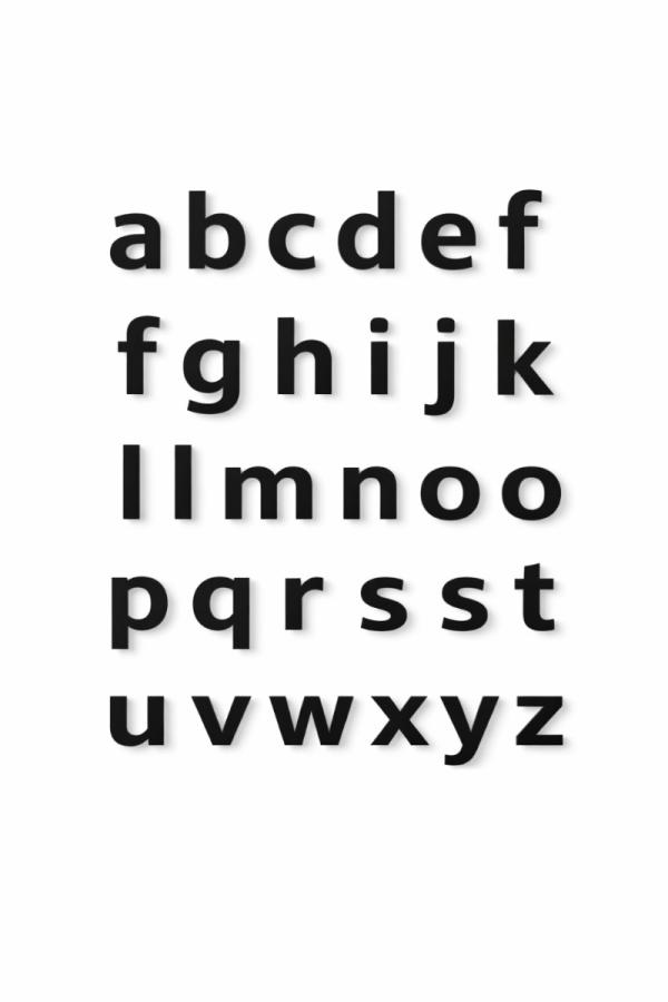 Preview: Acrylbuchstaben schwarz 100 mm a-z