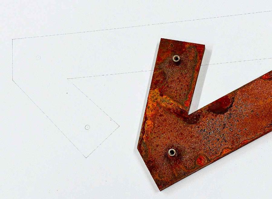 Hausnummer Cortenstahl Montageschablone