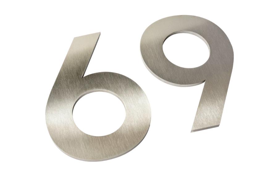 Preview: Starke Edelstahlhausnummer 25 cm - 8 mm dick