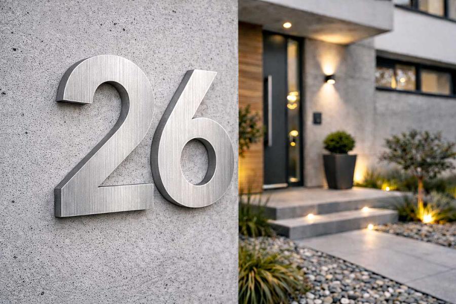 Edelstahlhausnummer 250 hoch 8 mm massiv