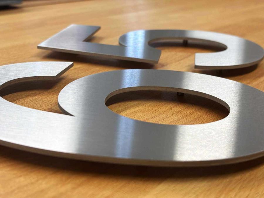 Preview: Hausnummer Edelstahl 20 cm - geschliffen