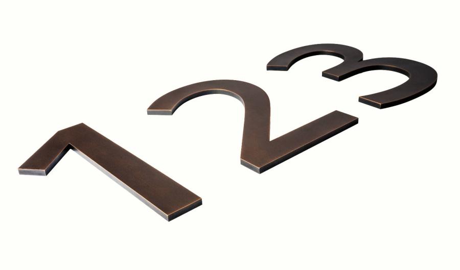 Preview: Hochwertige Hausnummer aus Zinnbronze