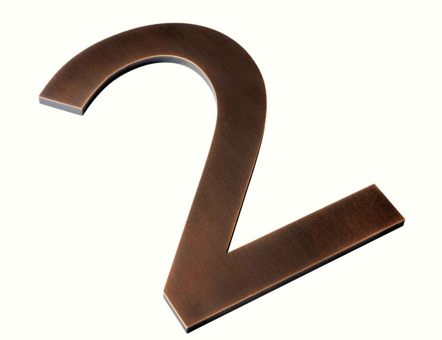 Preview: Hausnummer aus Zinnbronze echt brüniert