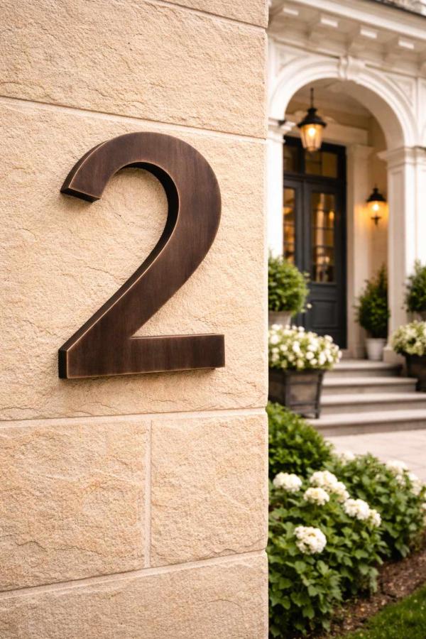 Preview: Bronzehausnummer 200 mm