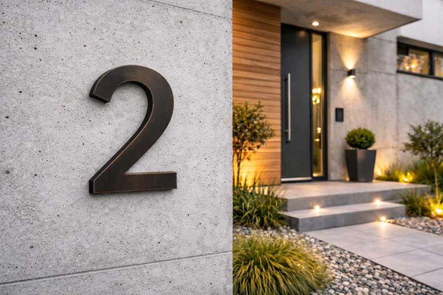 Hausnummer Bronze 20 cm , 6 mm stark