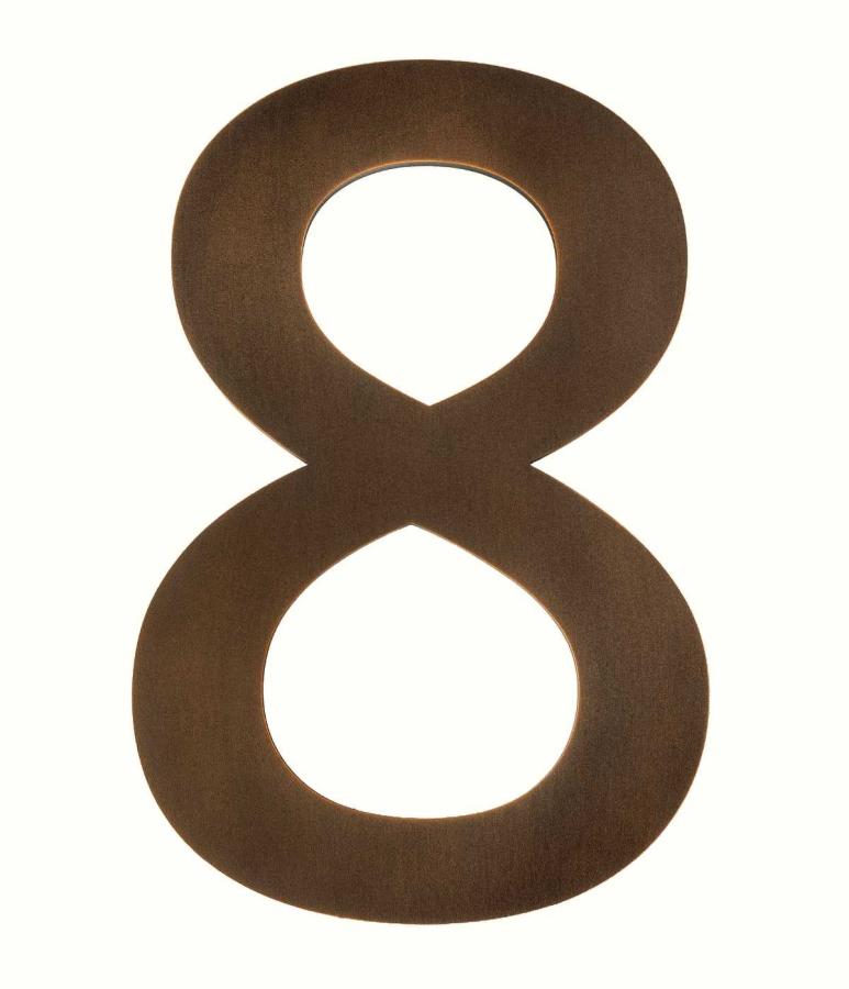 Preview: Hausnummer aus Zinnbronze, 20 cm, massive 6 mm stark