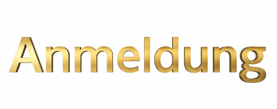 3D Messingschriftzug Anmeldung