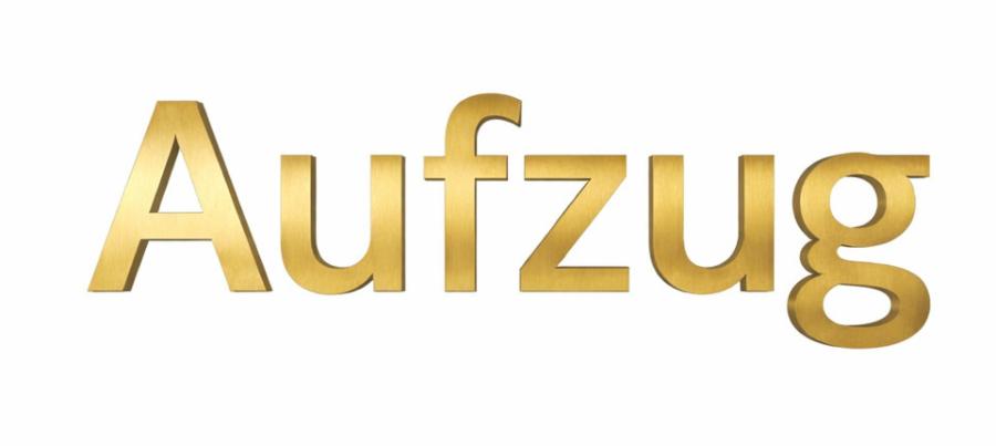 Messing Schriftzug Aufzug