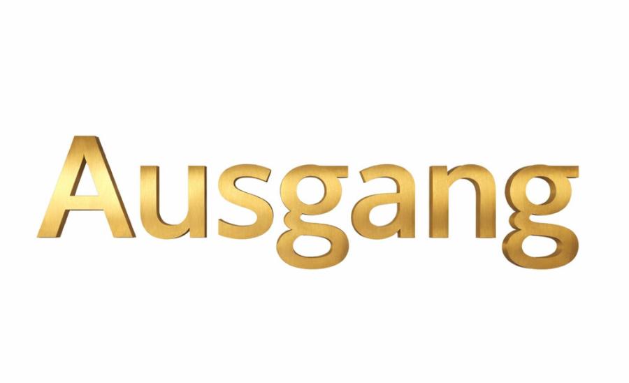 3D Messingschriftzug Ausgang