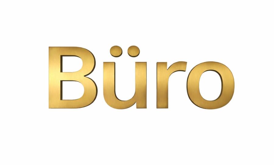 Messingschriftzug Büro