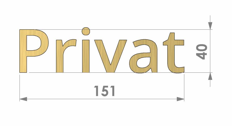 Preview: Messingbuchstaben Privat bemaßt