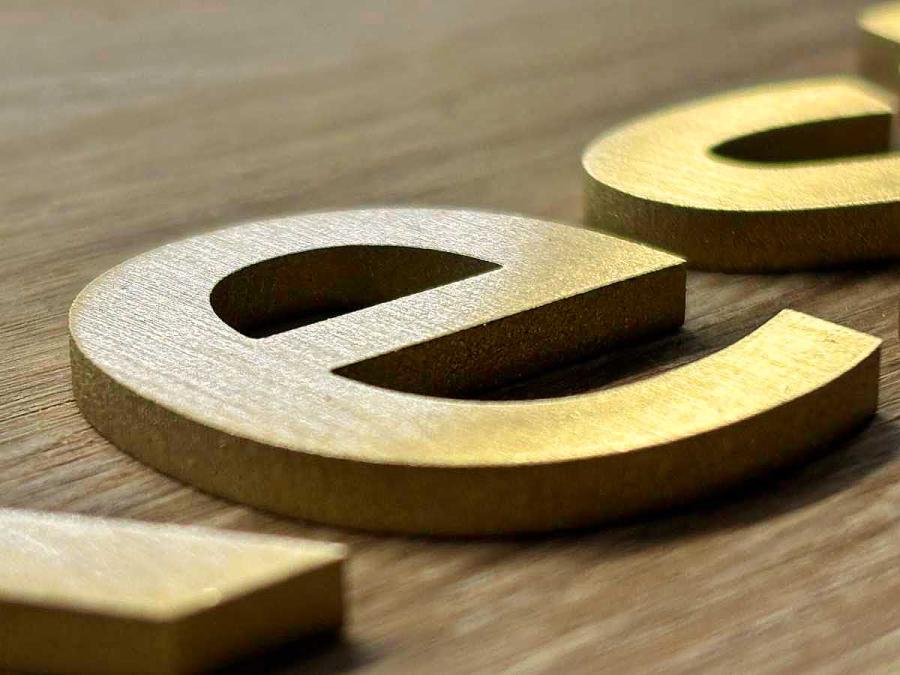 Preview: Messsingbuchstaben Detail