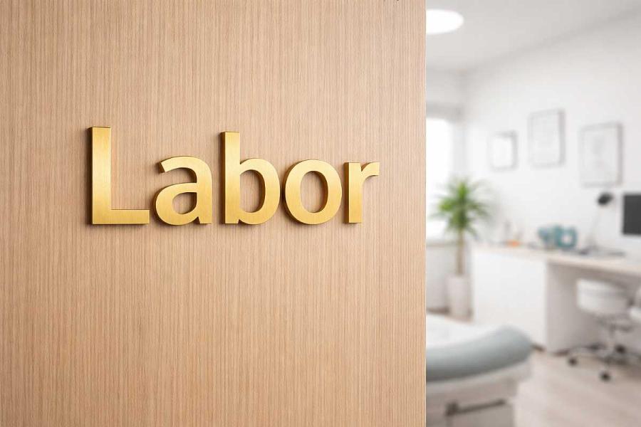 Preview: Beispielfoto Labor Messingschriftzug