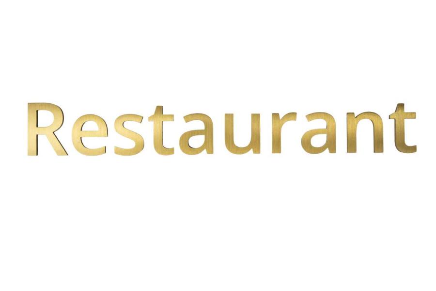 Messingschriftzug Restaurant