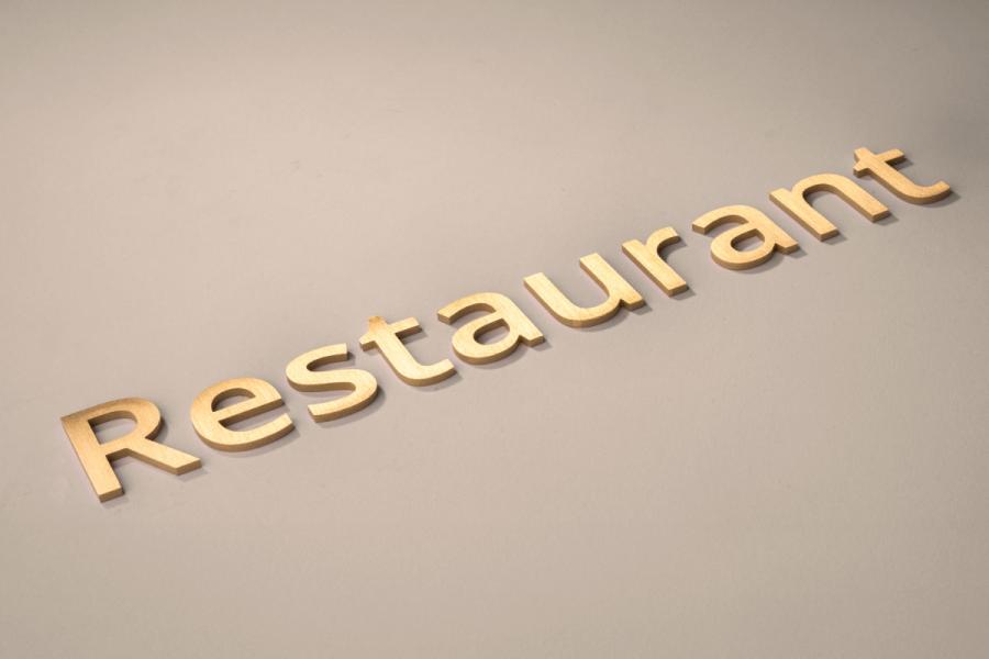 Preview: Messingschriftzug Restaurant