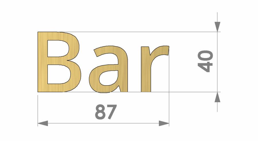 Preview: Bemaßung Goldschrift Bar