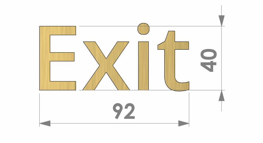 Preview: Messingschriftzug Bemaßung Exit