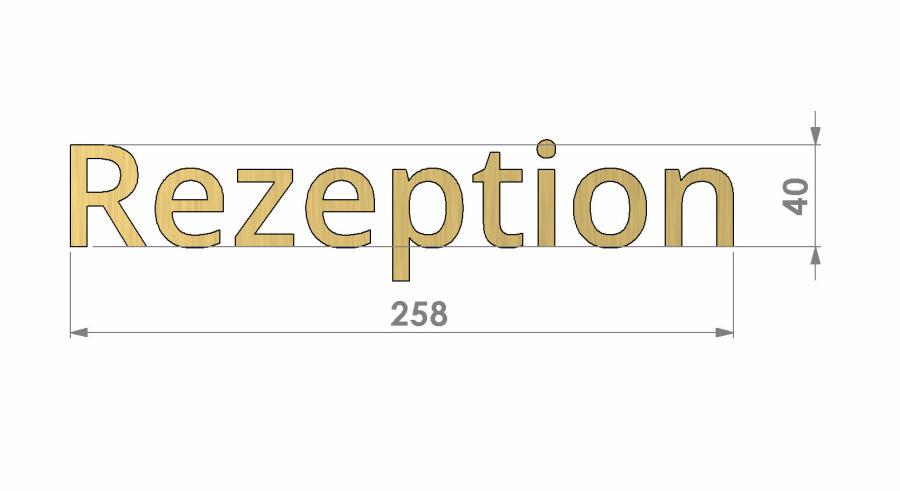 Preview: Goldschrift Messing Rezeption Empfang Maße