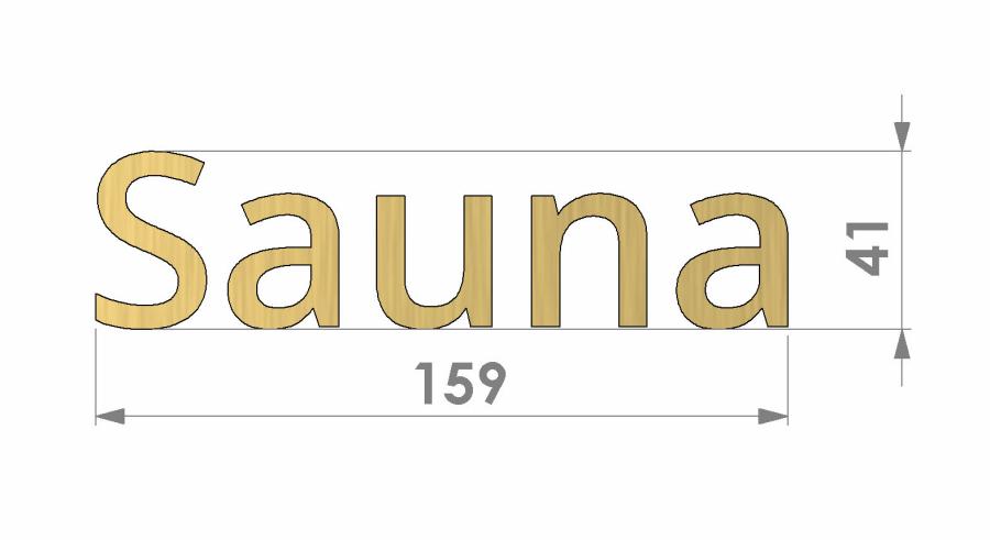 Preview: Messingbuchstaben Sauna Bemaßung