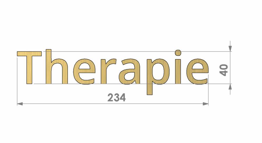 Preview: 3D Messingwort Therapie mit Größe