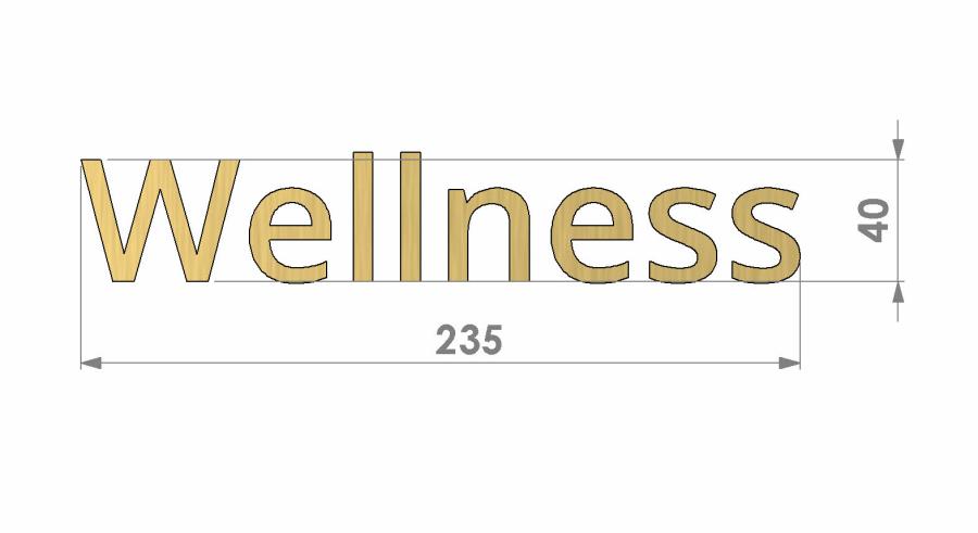 Preview: 3D Letter gold Wellness Bemassung