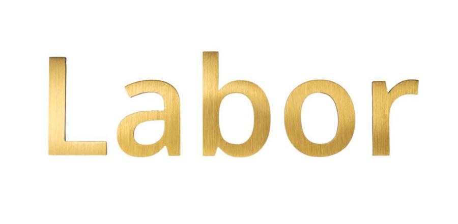 Messingbuchstaben Labor