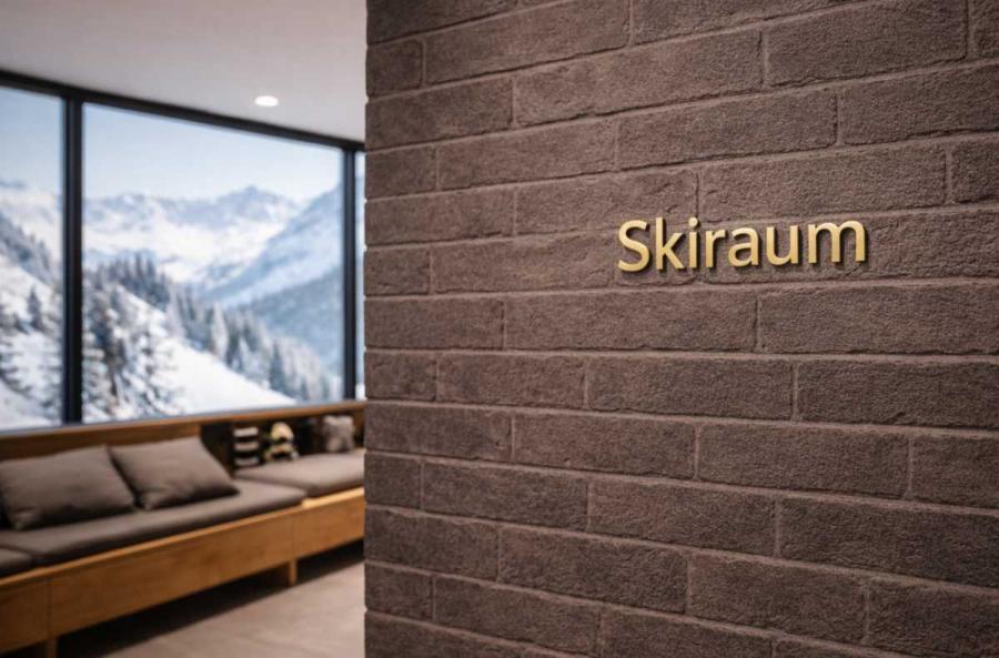 Preview: Messing Buchstaben  Skiraum Hotel