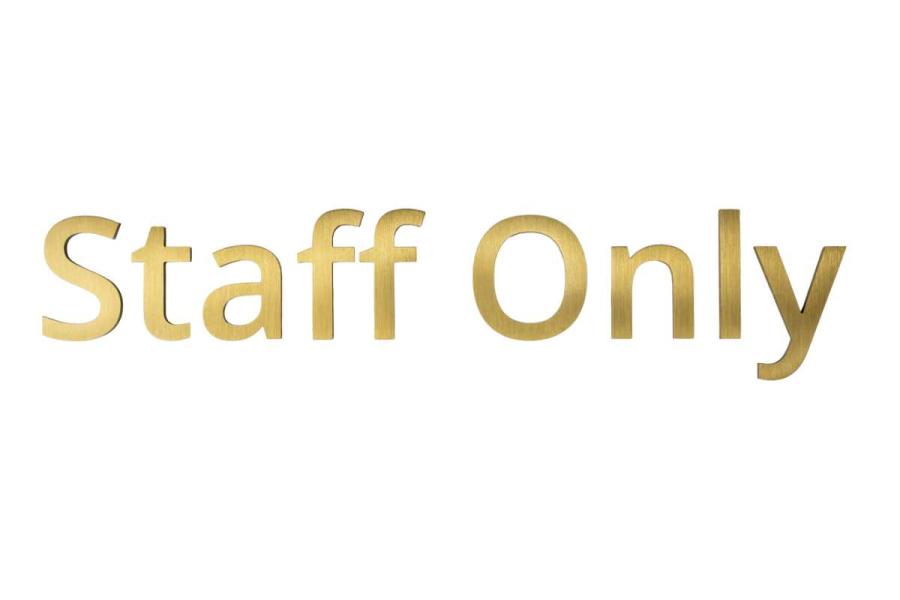 3D Messingschriftzug Staff only