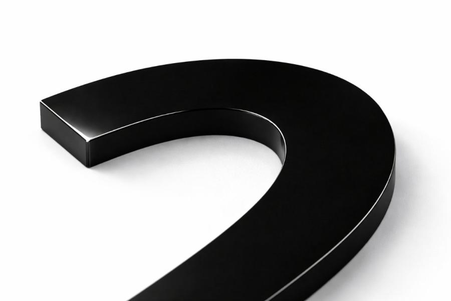 Preview: Acrylbuchstaben schwarz, 100 mm, 5 mm, Detail