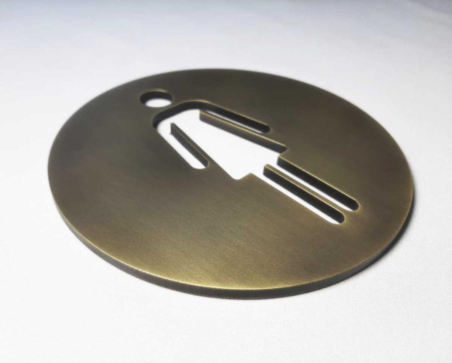 Preview: Piktogramm Dame Messing