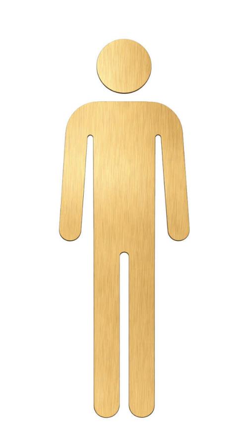 WC Schild Herren modern Messing 3 mm stark