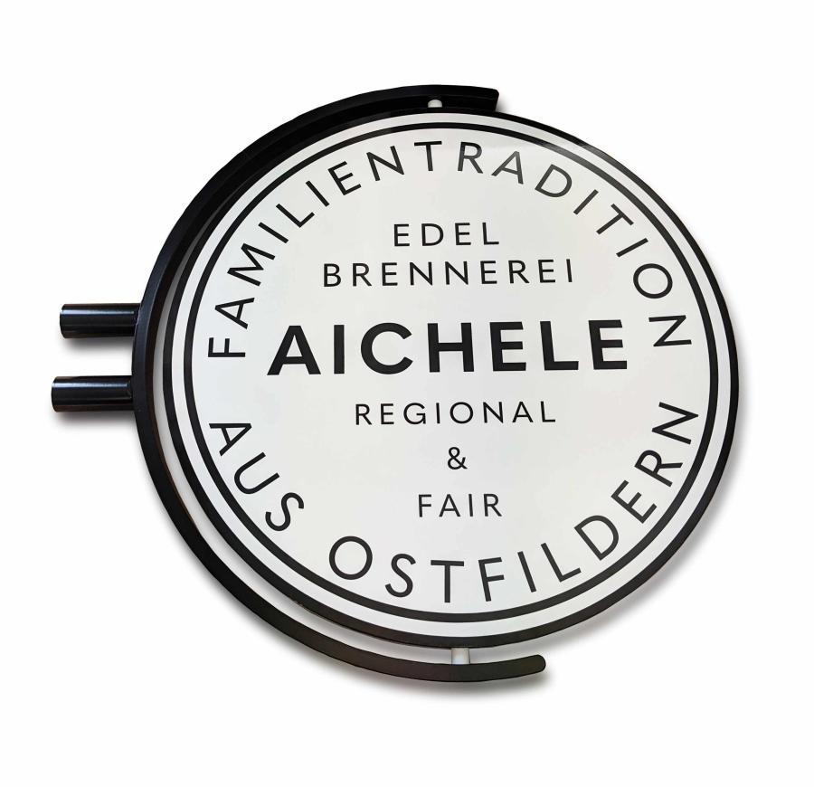 Preview: Ausleger Fahnenschild Acrylglas rund