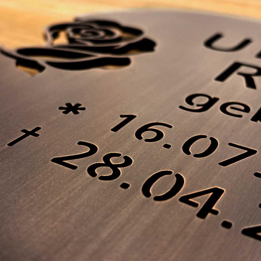 Preview: Grabschild aus Zinnbronze