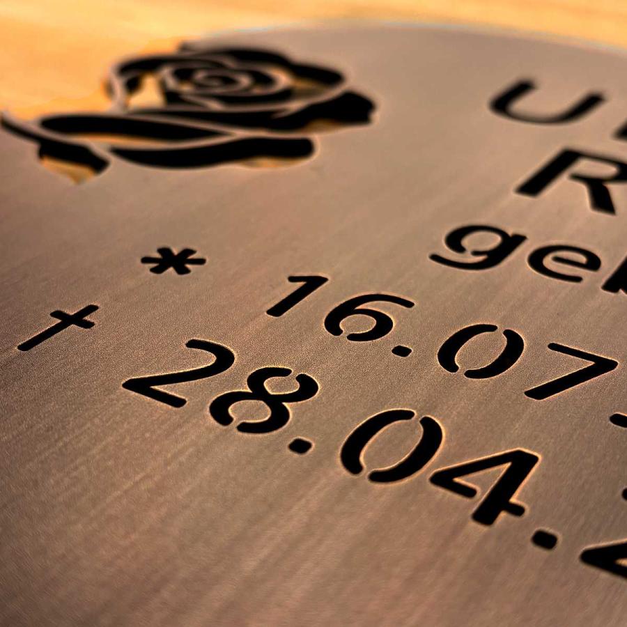 Preview: Grabschild aus Zinnbronze