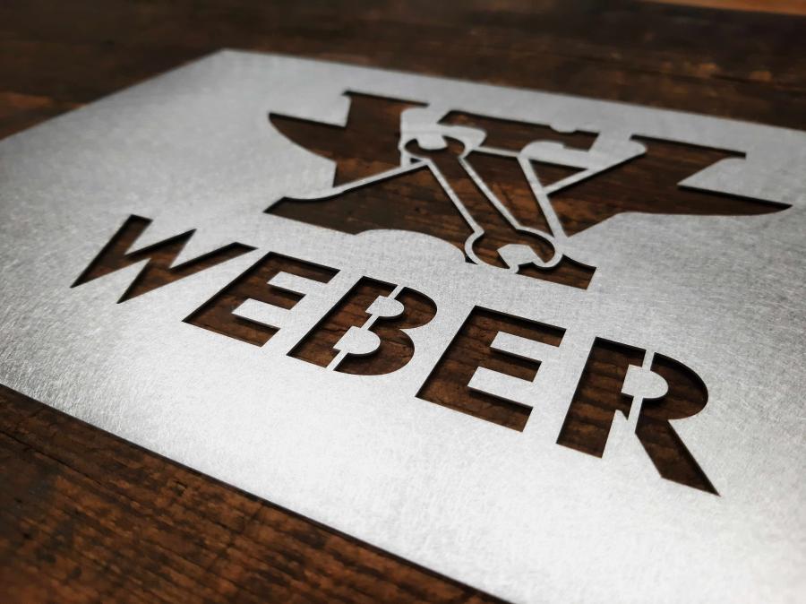 Preview: Sprühschablone mit Ihrem Logo Preview: Sprühschablone mit Logo Nahansicht