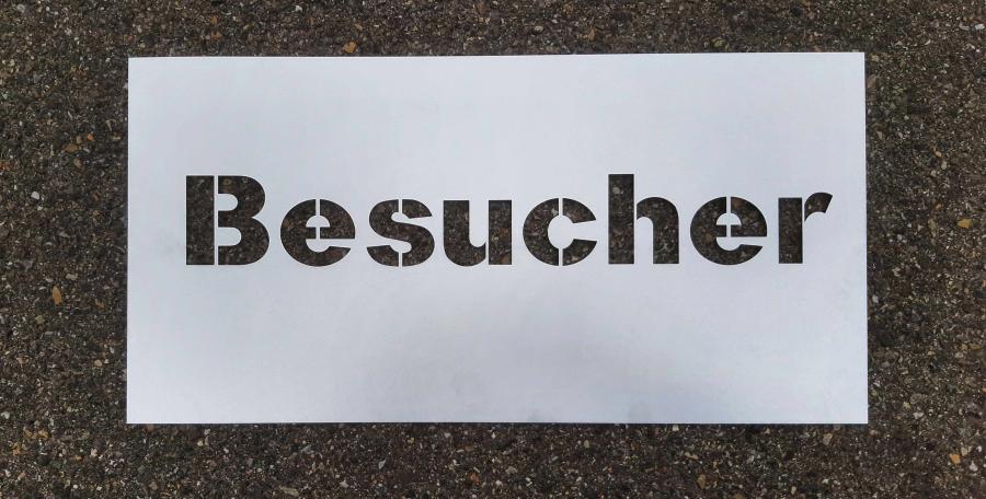 Preview: Sprühschablone mit Ihrem Text Preview: Sprühschablone mit Schriftzug