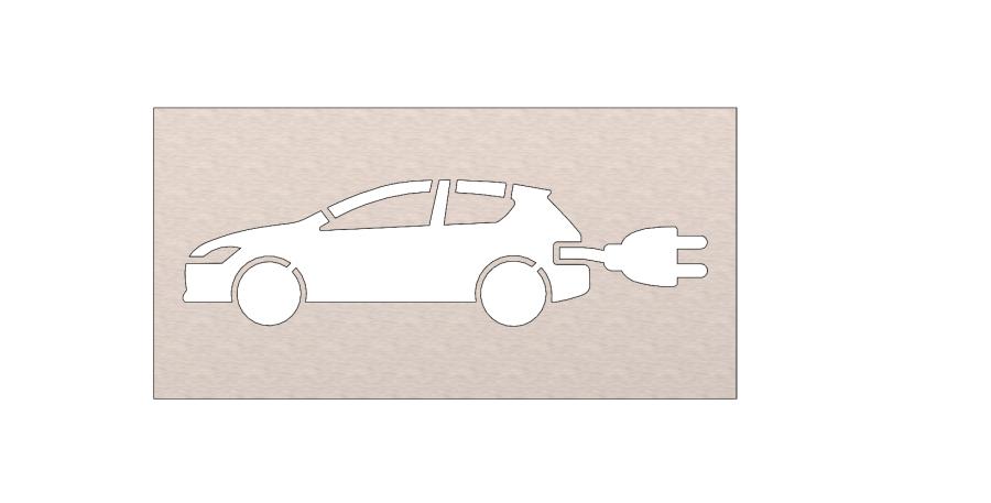 Preview: Sprühschablone zur Markierung von Parkplätzen E-Autos