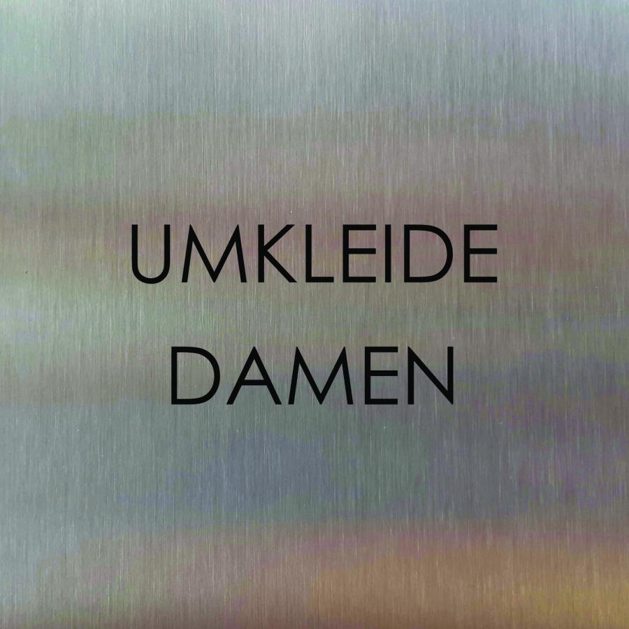 Türschild aus Edelstahl für Hotels und Gastro