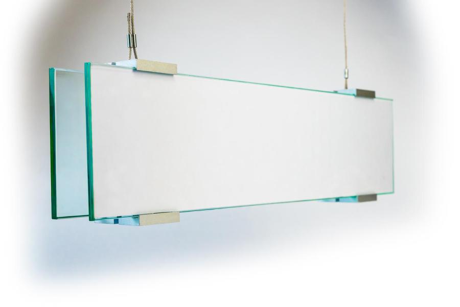 Preview: VIGO Deckenhänger 421 x 106 mm indoor aus Glas und Aluminium Halterung