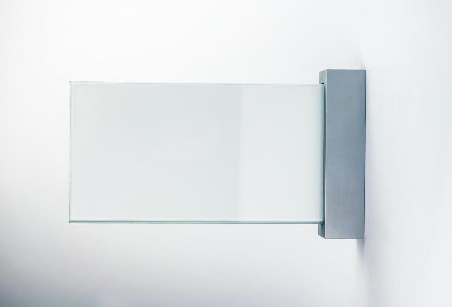 Preview: VISIGN Fahnenschild 211 x 106 mm aus Glas und Aluminium