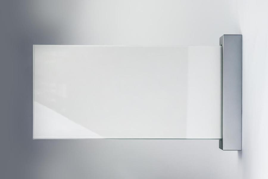 Preview: VISIGN Fahnenschild 318 x 149 mm aus Glas und Aluminium